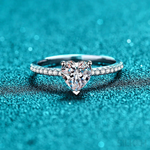 Heart Shaped Moissanite Promise Ring for Her Eda